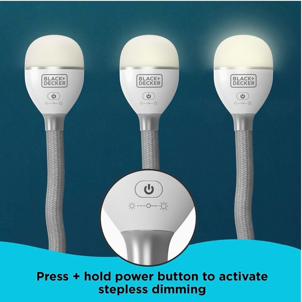 Black & Decker SnakeLight Flexible LED Lamp - White & Gray - Picture 4 of 6